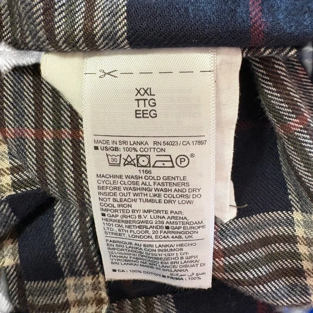 Banana Republic Emiliano plaid Flannel Shirt Men's‎ Sz XXL 2XL Blue SOFT